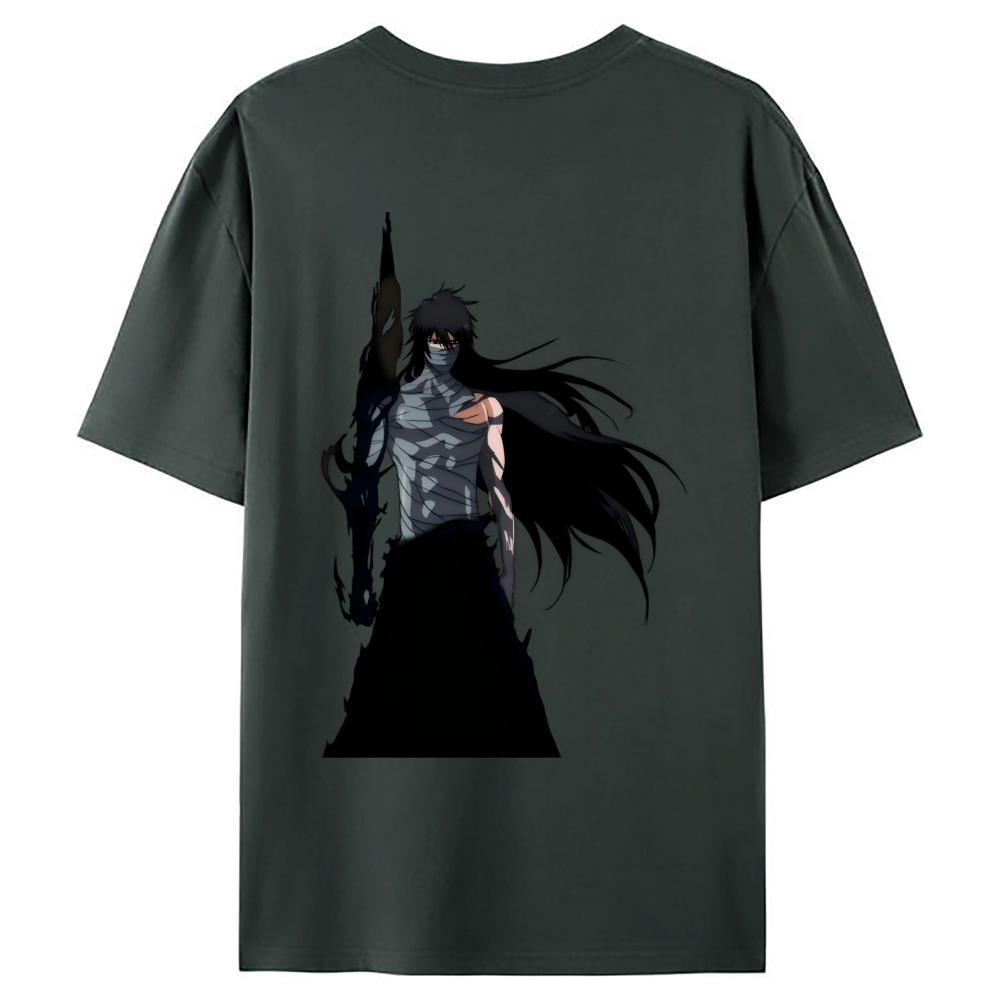 （画像用） ブリーチ 黒崎一護（くろさき いちご）BLEACH Kurosaki Ichigo 綿100％ メンズ半袖Tシャツ（バックプリント） 通気性